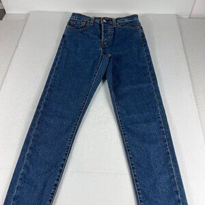 Levi's Jeans Women's 25 Wedgie Skinny Crop Blue Frayed Bottom Hem Stretch Denim